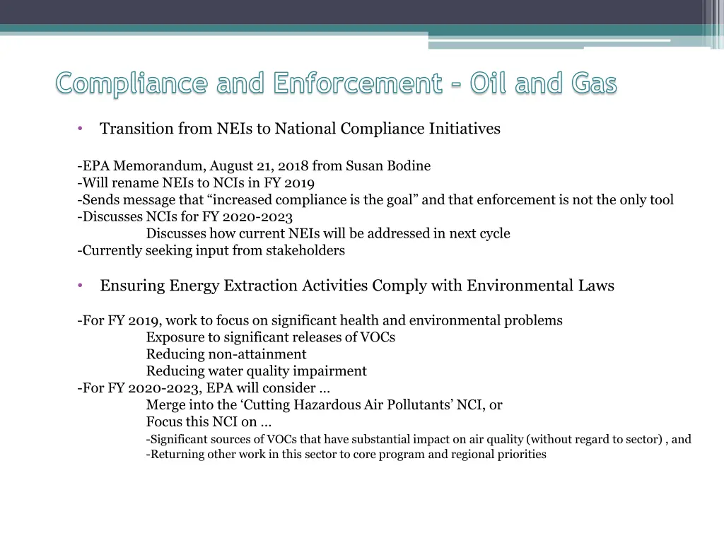 compliance and enforcement oil and gas 3