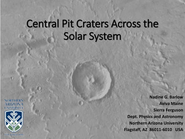 central pit craters across the central