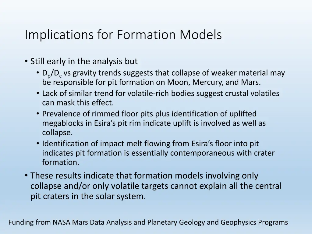 implications for formation models