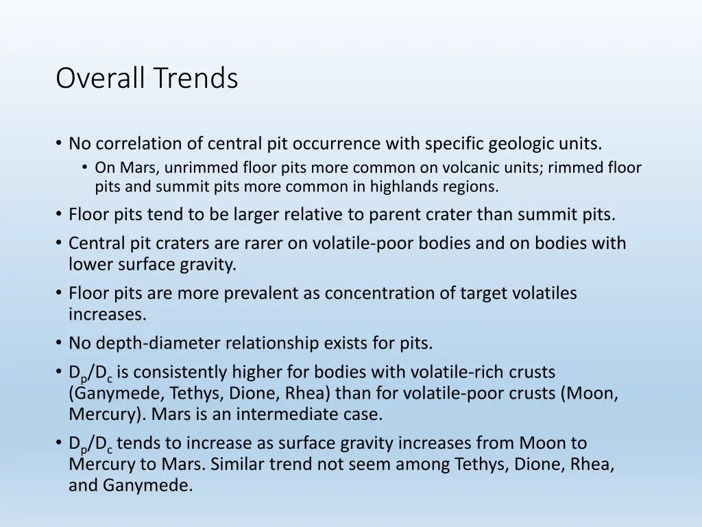 overall trends