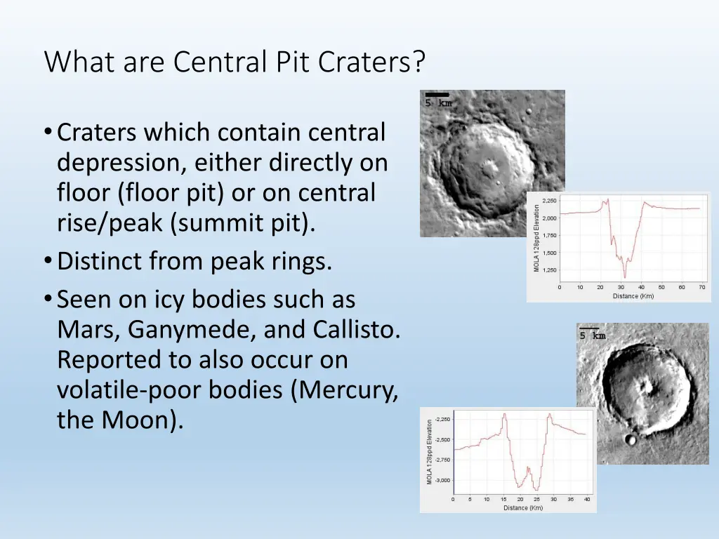 what are central pit craters