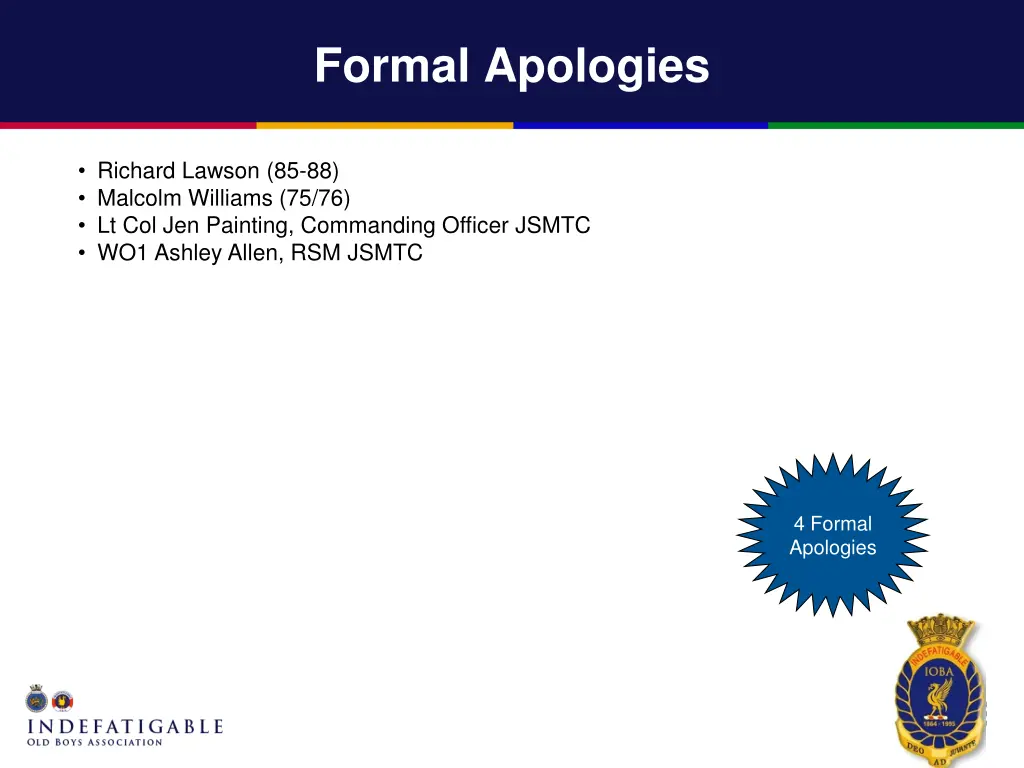 formal apologies