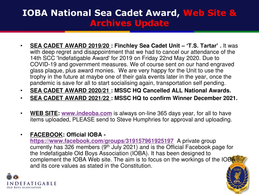 ioba national sea cadet award web site archives 1