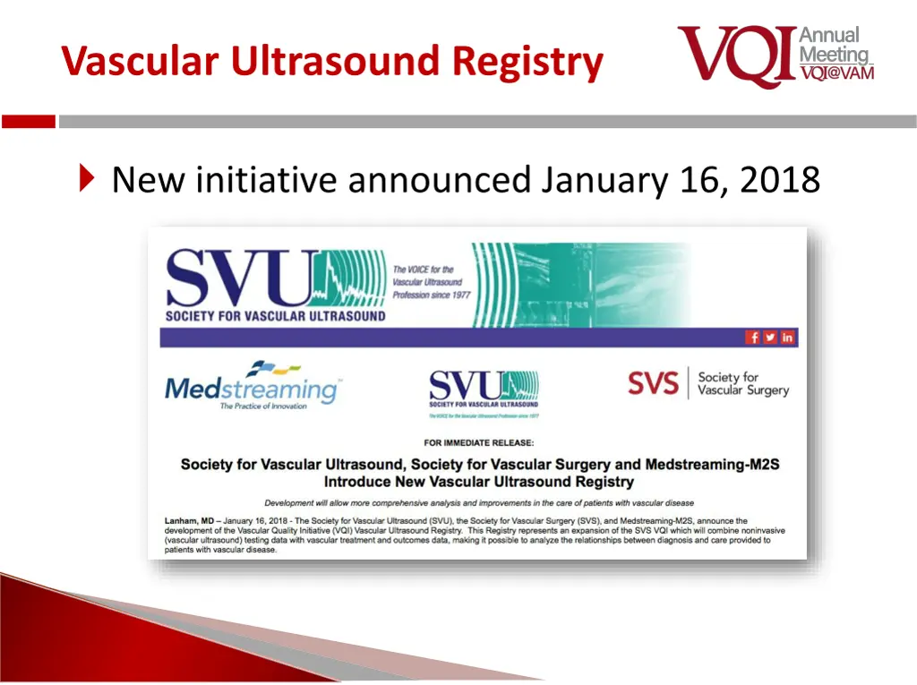 vascular ultrasound registry