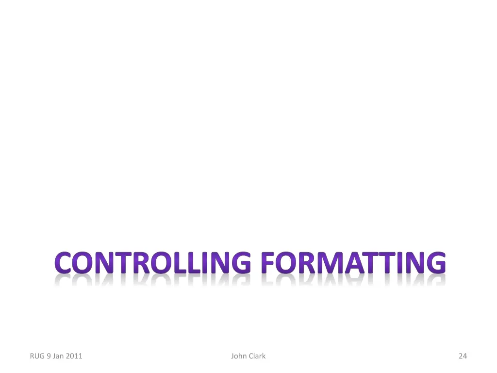 controlling formatting