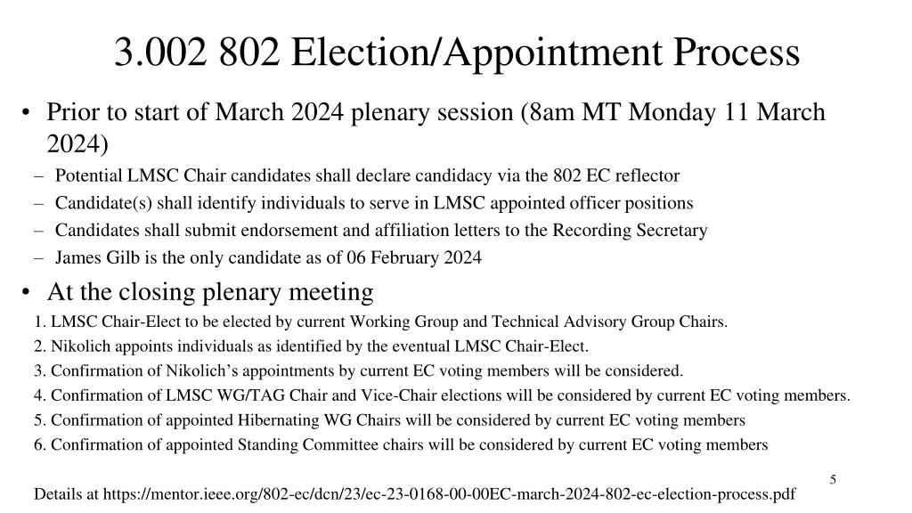 3 002 802 election appointment process