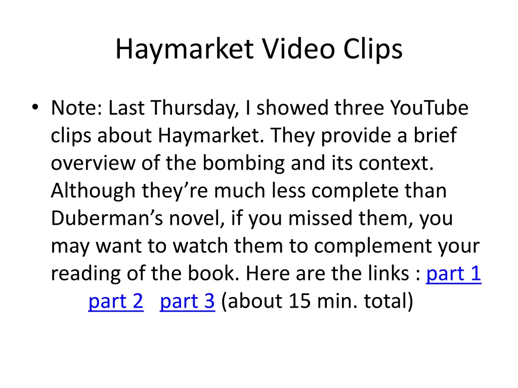 haymarket video clips