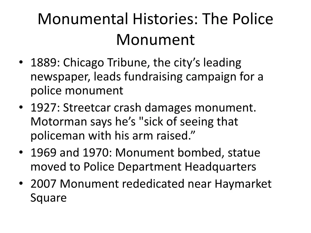 monumental histories the police monument 1889