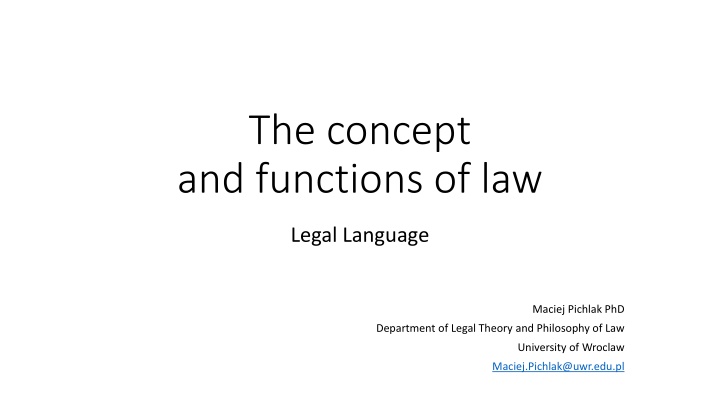 the concept and functions of law