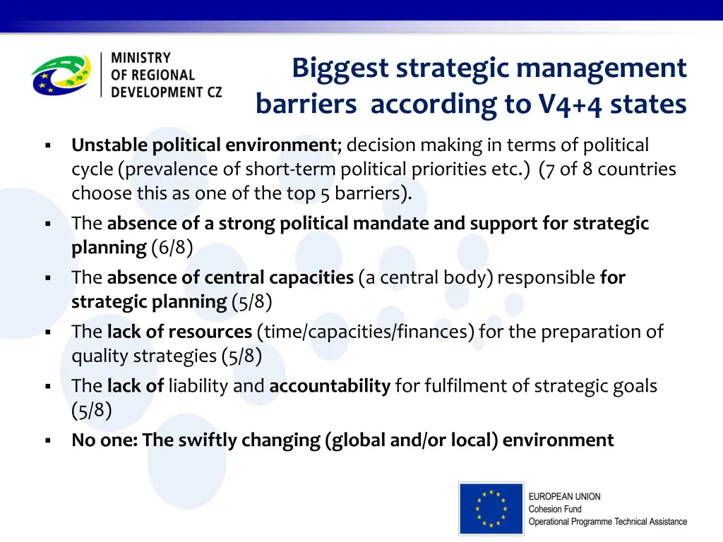 biggest strategic management barriers according