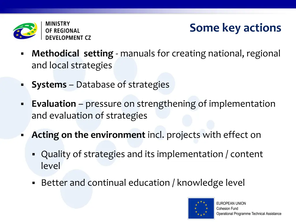 some key actions