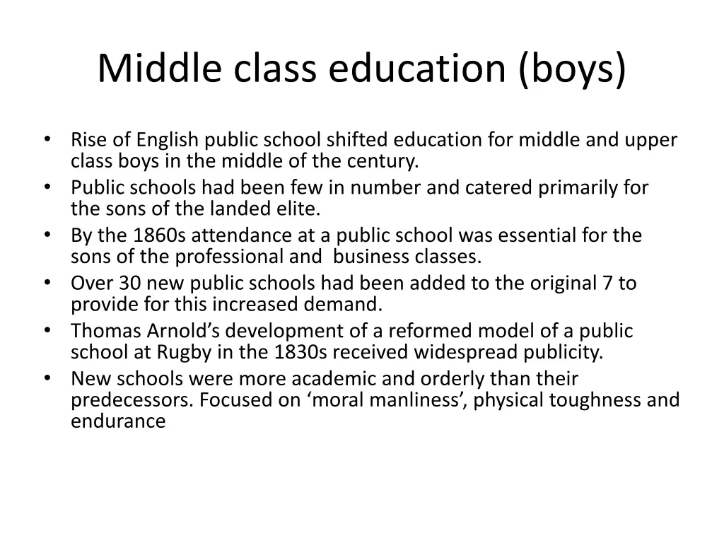 middle class education boys