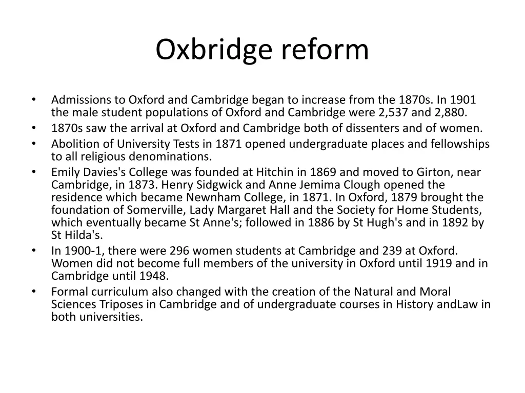 oxbridge reform