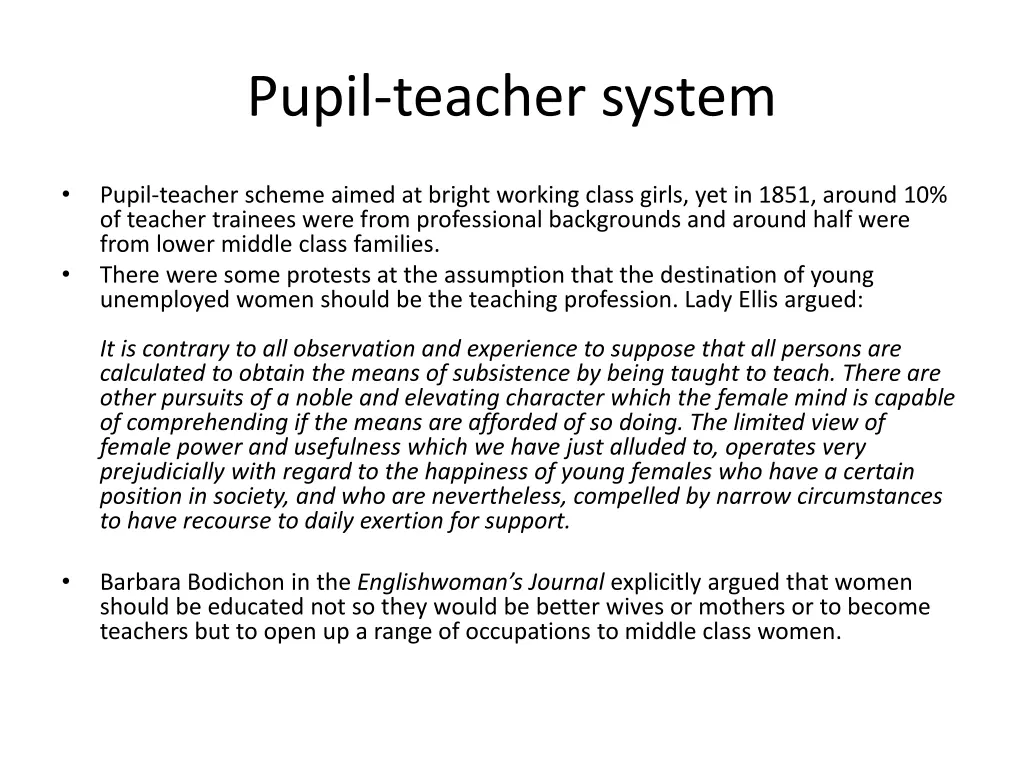 pupil teacher system