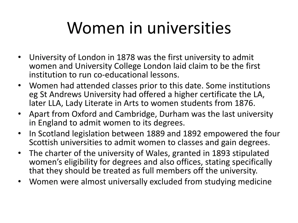 women in universities