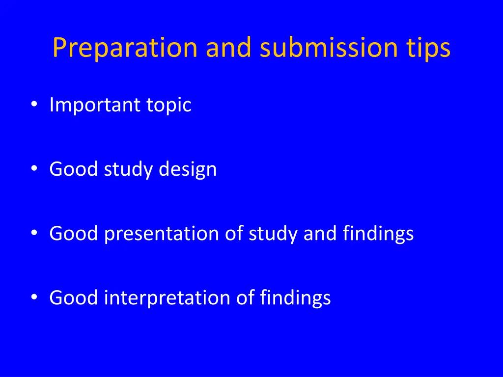 preparation and submission tips