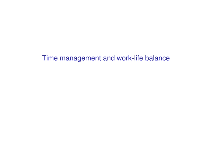 time management and work life balance