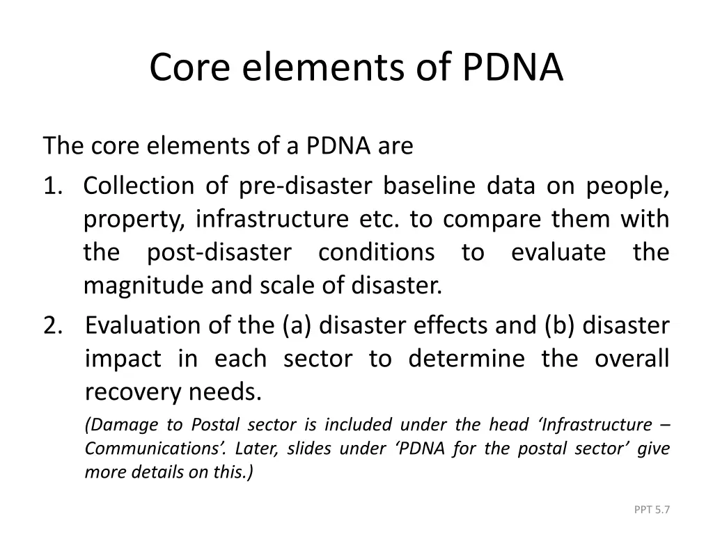 core elements of pdna