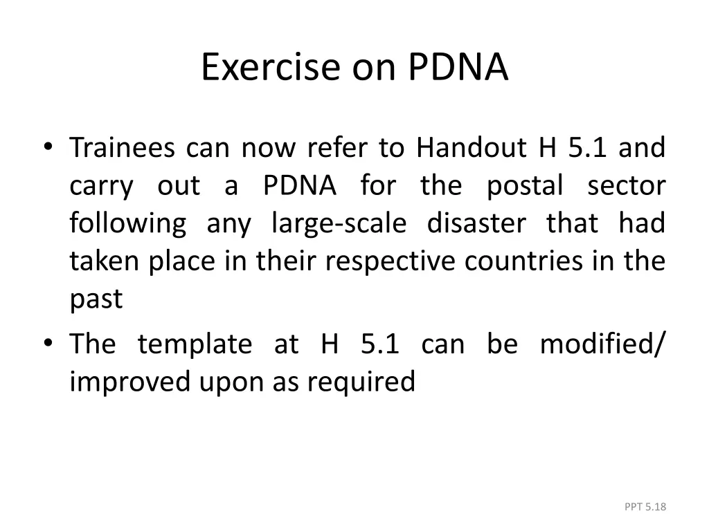 exercise on pdna