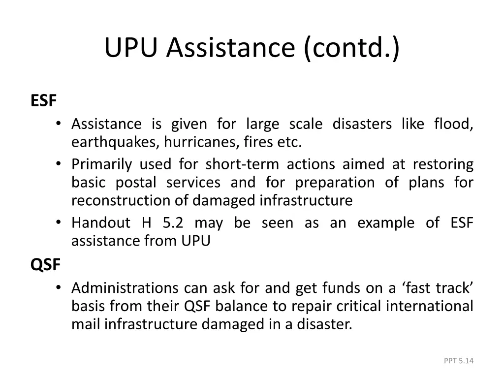 upu assistance contd 1