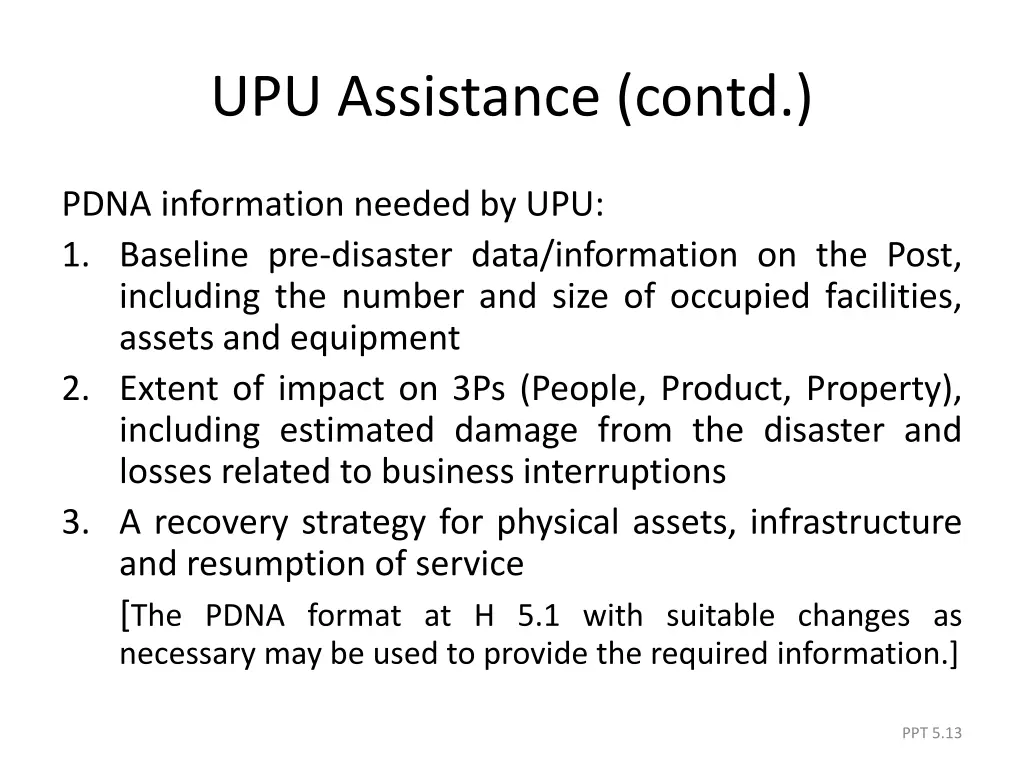 upu assistance contd