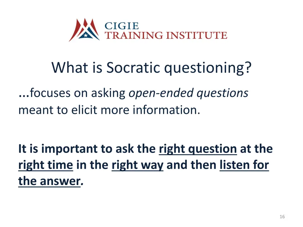 what is socratic questioning focuses on asking