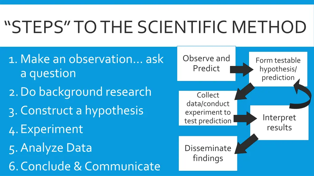 steps to the scientific method