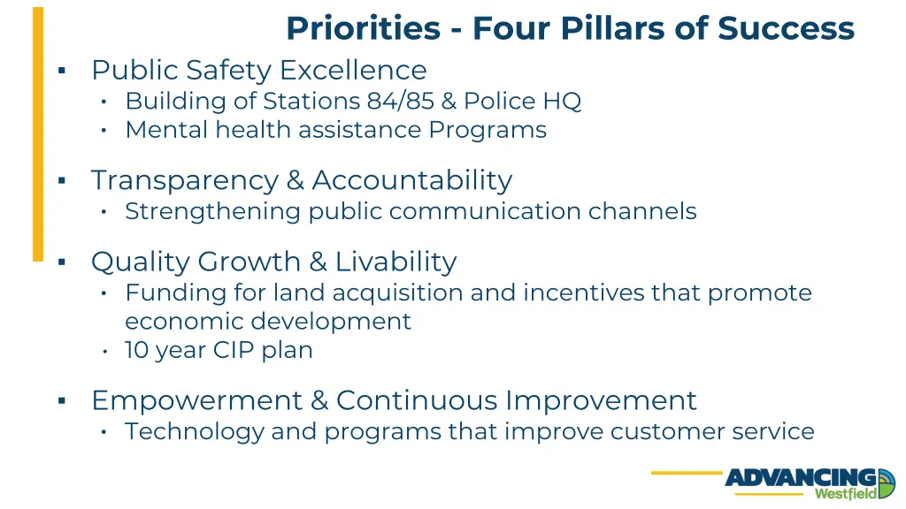 priorities four pillars of success public safety