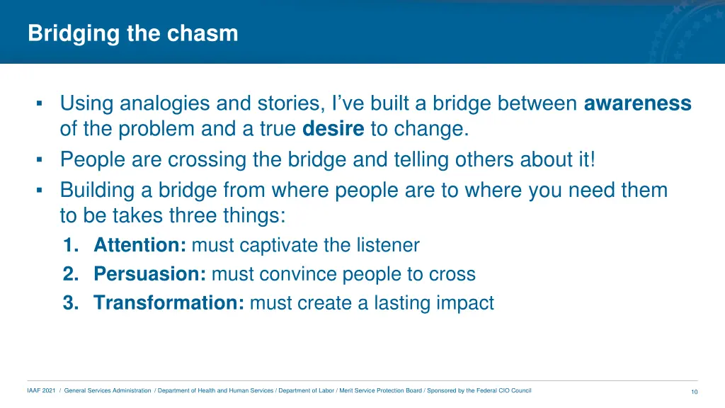 bridging the chasm