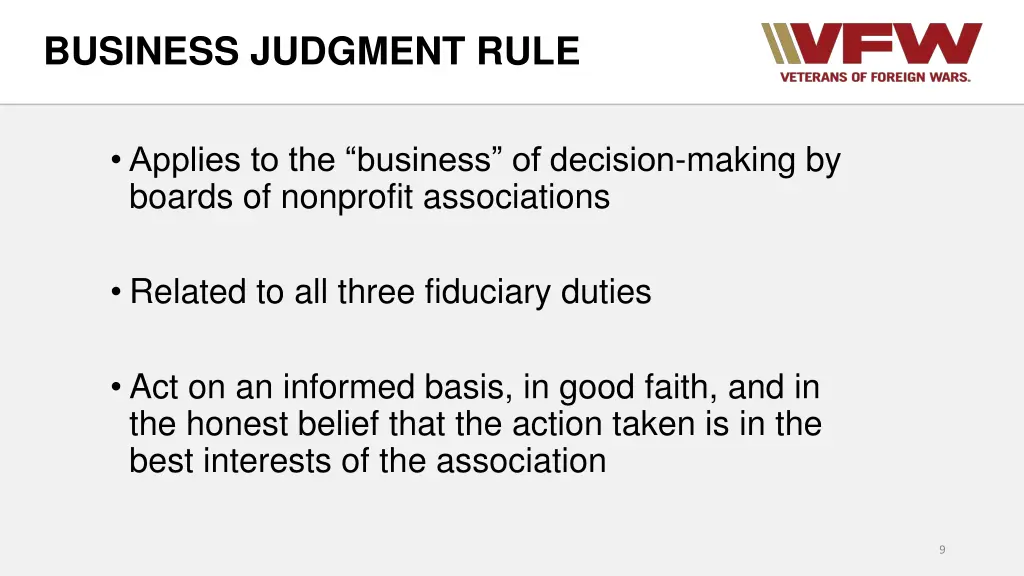 business judgment rule