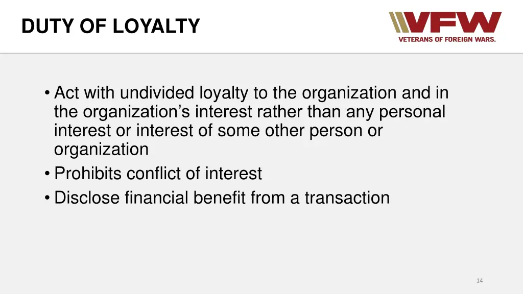 duty of loyalty