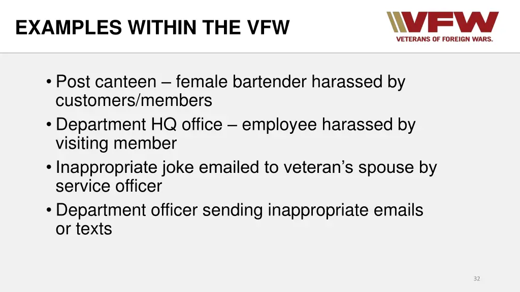 examples within the vfw