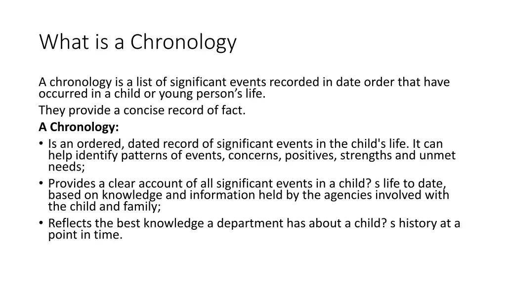 what is a chronology