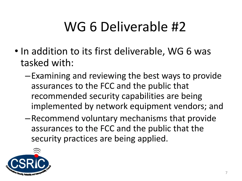 wg 6 deliverable 2