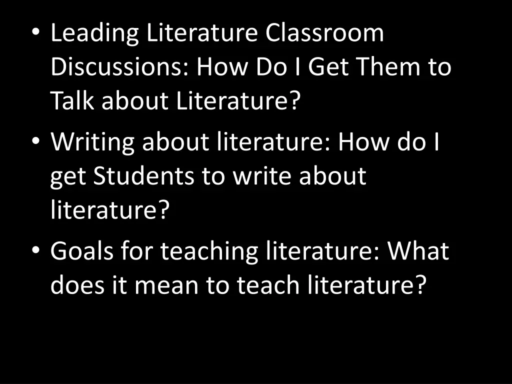 leading literature classroom discussions