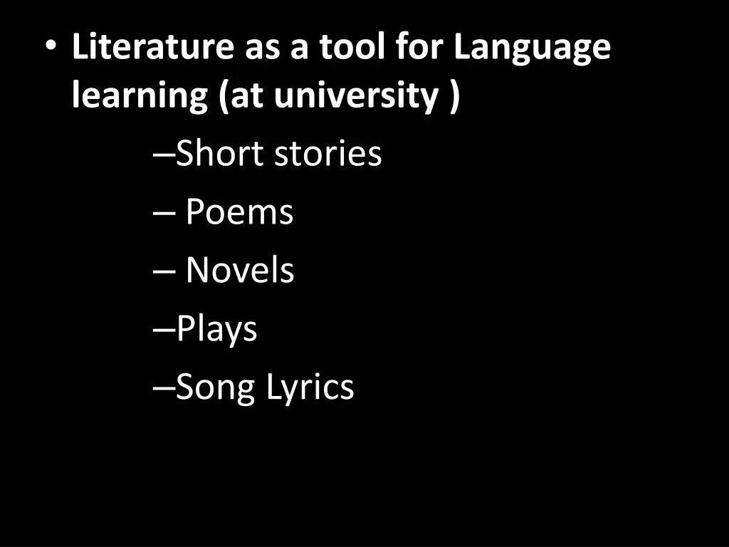 literature as a tool for language learning