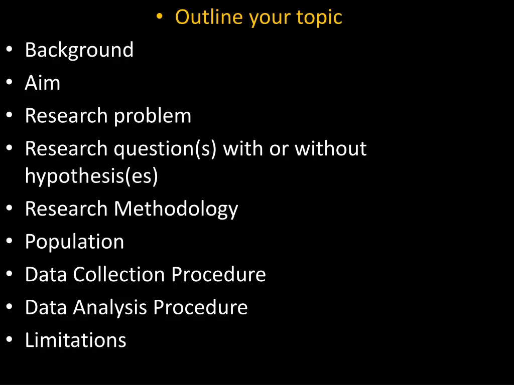 outline your topic