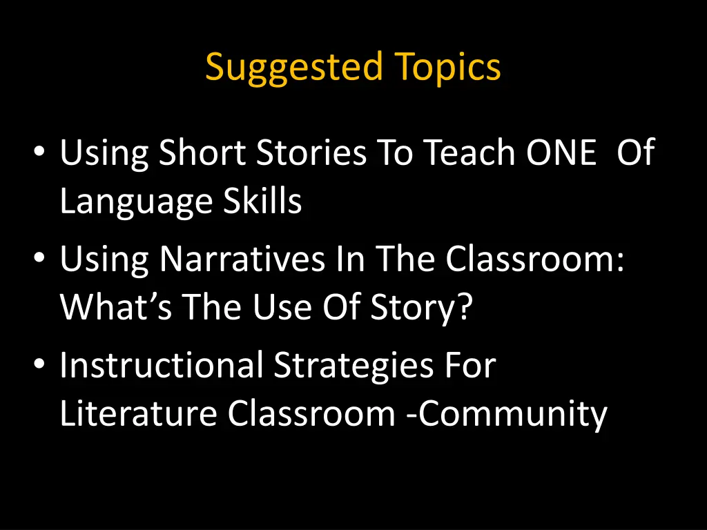 suggested topics