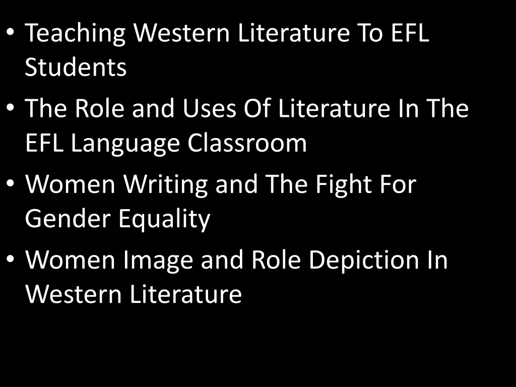 teaching western literature to efl students