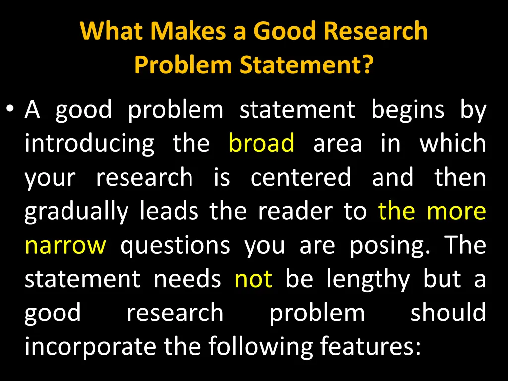 what makes a good research problem statement