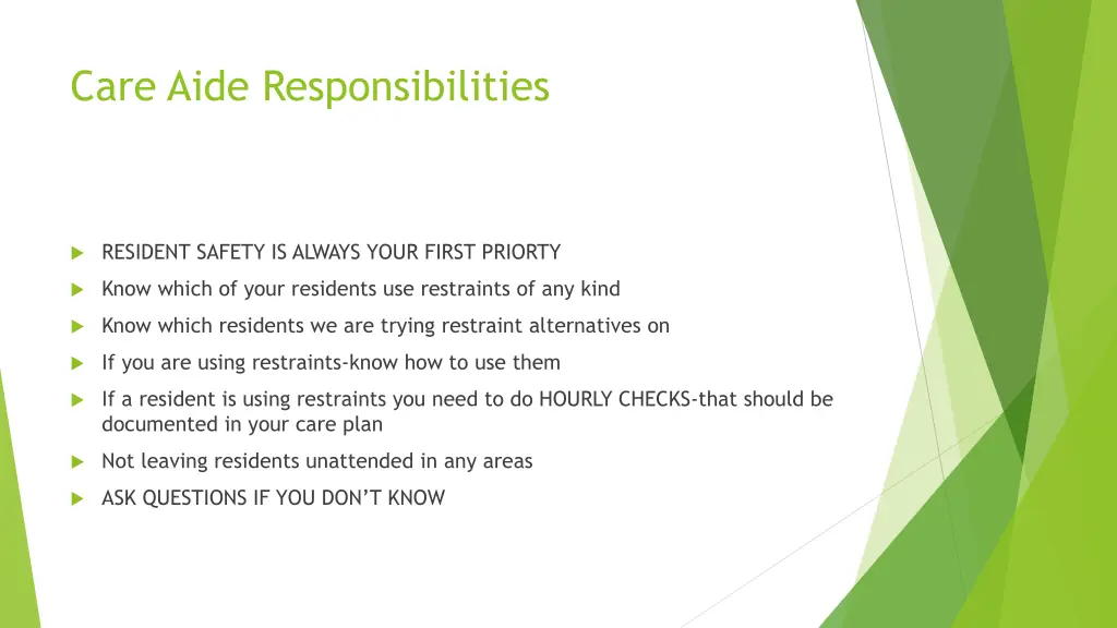 care aide responsibilities