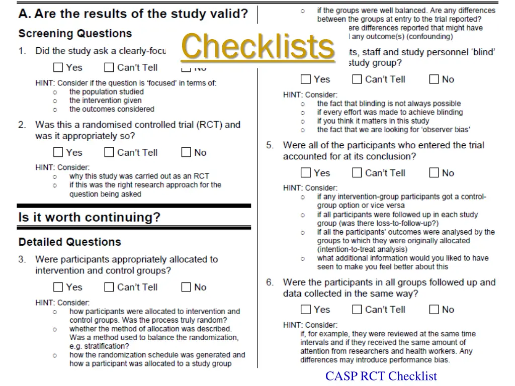 checklists