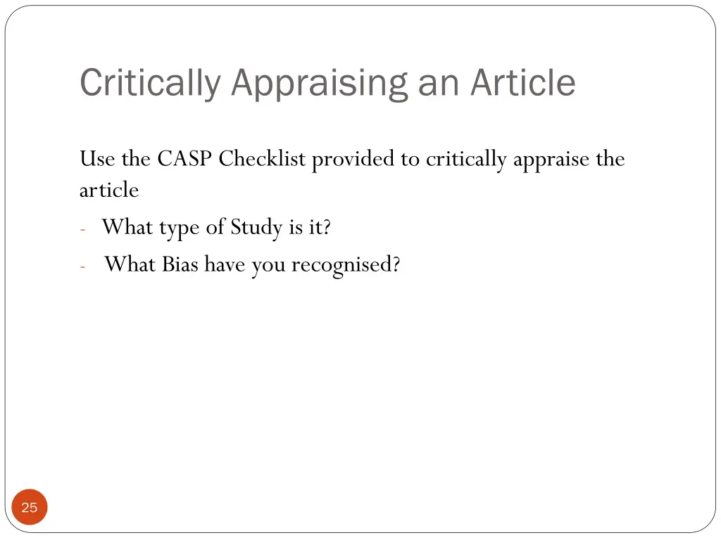 critically appraising an article