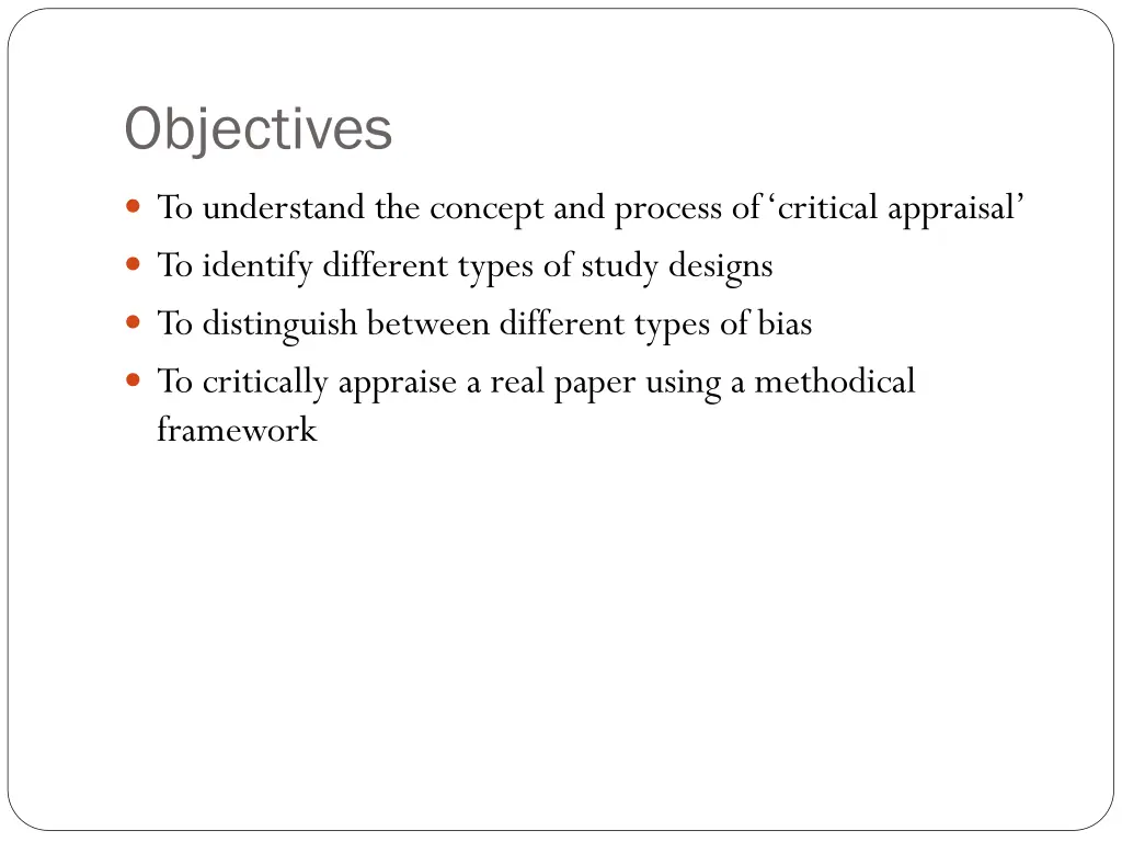 objectives