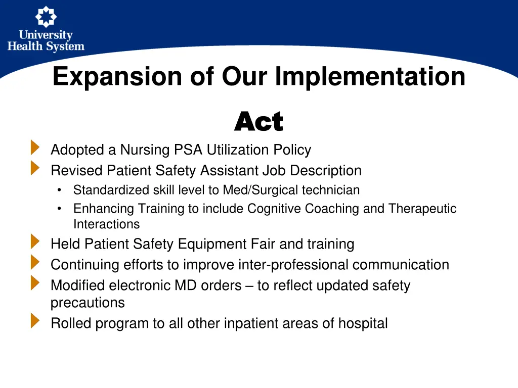 expansion of our implementation act act adopted