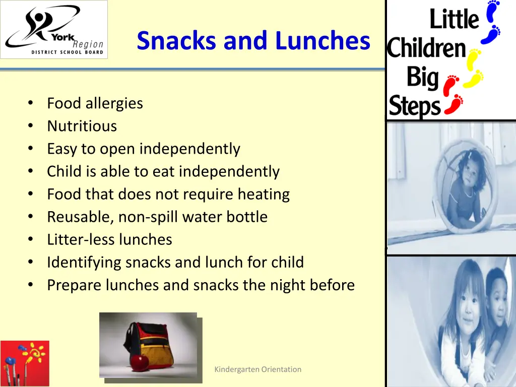 snacks and lunches