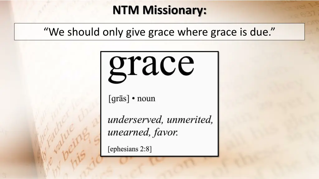 ntm missionary