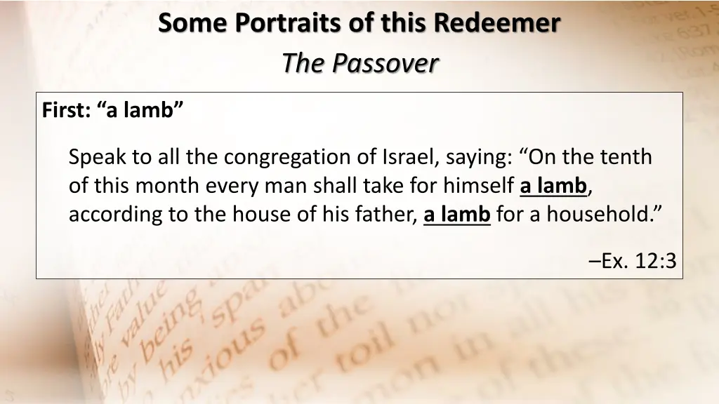 some portraits of this redeemer the passover 1