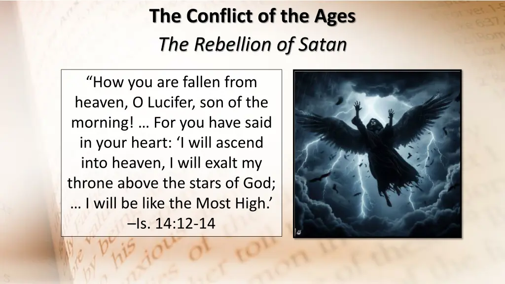 the conflict of the ages the rebellion of satan