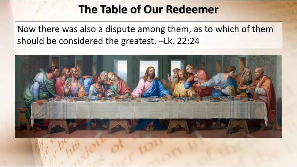 the table of our redeemer 2